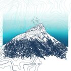 Chamechaude dessinée à l'encre bleue