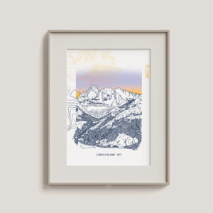 Illustration encadrée du Grand Pic de Belledonne